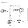 Soporte de monitor eSTUFF GLB227002 ajustable en altura giratorio