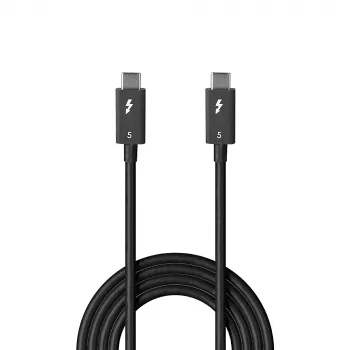 Lindy Cable Thunderbolt 5 de 1 m, 80 Gbit/s, pasivo, conector macho, conector macho, 1 m, 80 Gbit/s, Negro, Níquel