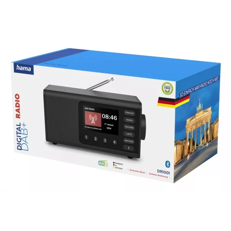 Radio personal Hama DR1001 digital DAB DAB+ FM 5W pantalla TFT