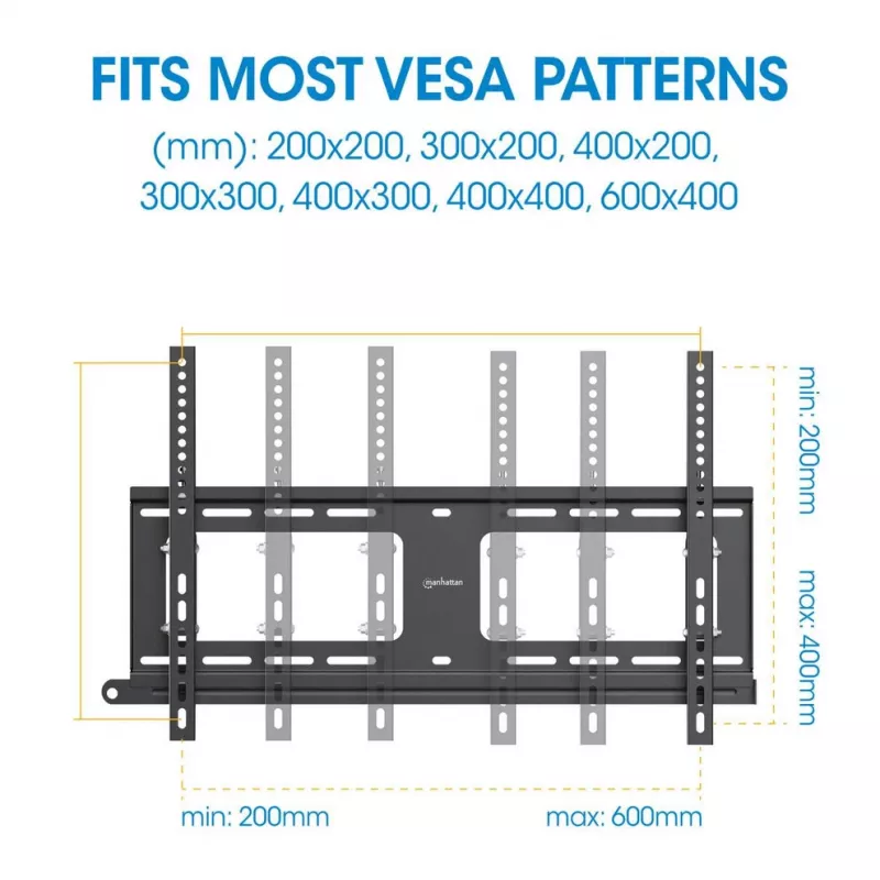 Manhattan 462143 soporte de pared para TV de exterior, inclinable, antirrobo, 37-86 pulgadas, 80 kg