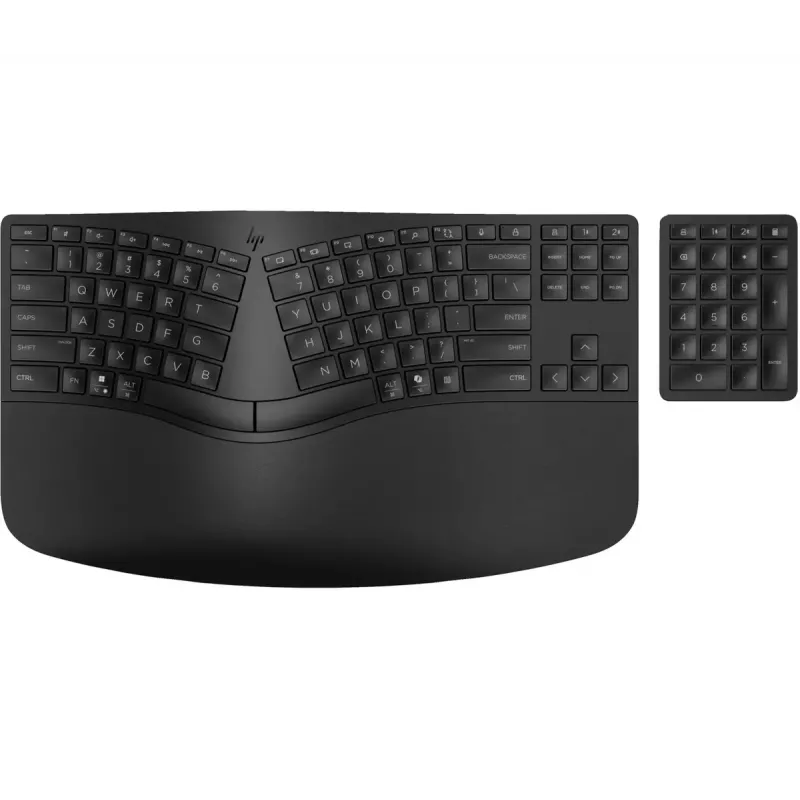 HP 960 Ergonomic Wireless Teclado Full-size 100% RF Wireless + Bluetooth Membrana Negro para casa