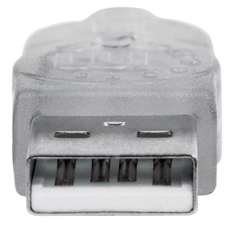 Manhattan 336314 cable alargador USB 2.0, USB-A macho a USB-A hembra, 1,8 m, plata transparente