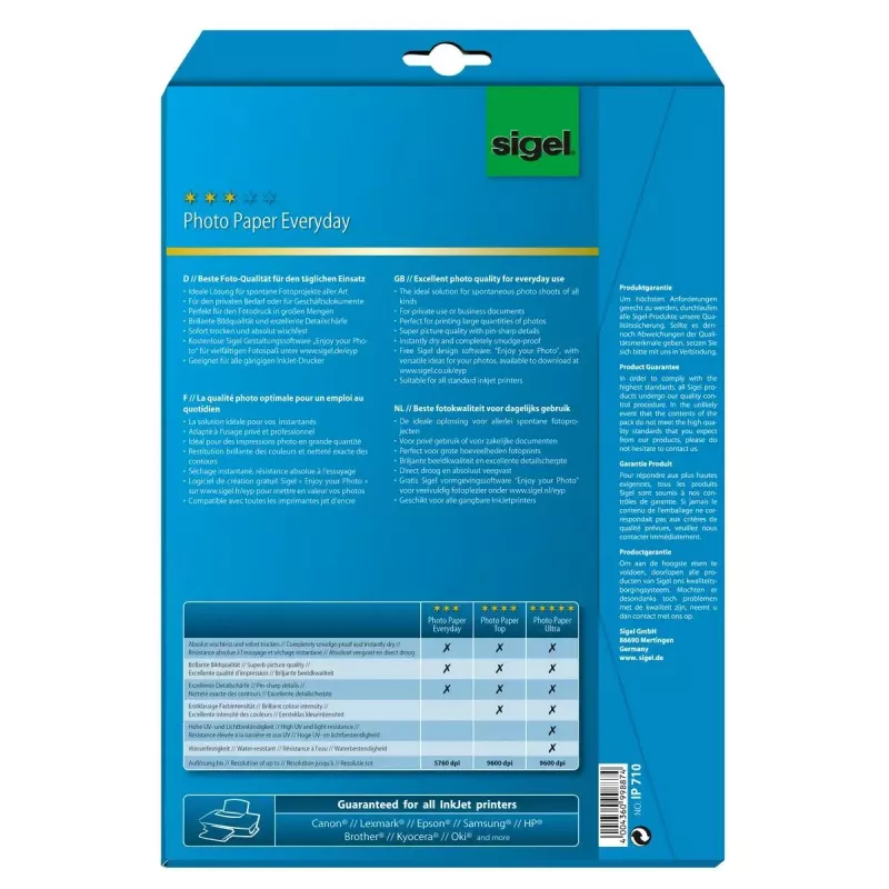 Papel de impresora A4 Sigel IP710 Gloss 20 hojas blanco