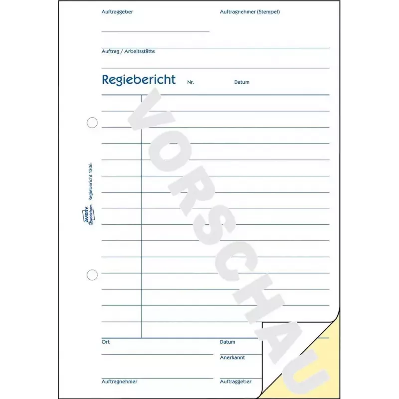 Formulario/libro de liquidación A5 Avery 1306