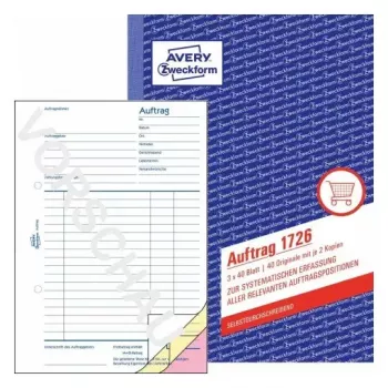 Formulario/cuaderno de contabilidad AVERY 1726 A5 40 páginas