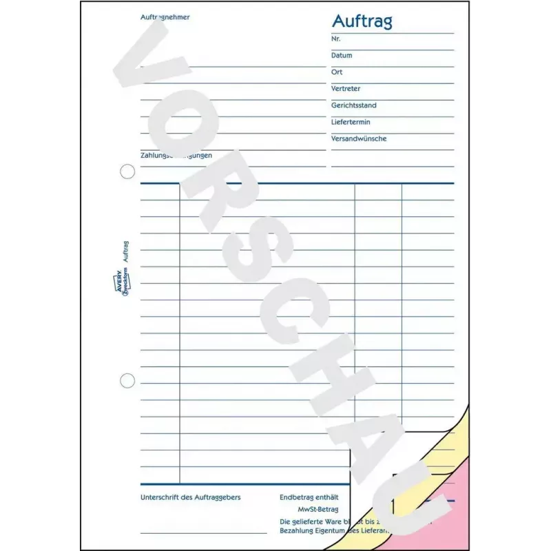 Formulario/cuaderno de contabilidad AVERY 1726 A5 40 páginas