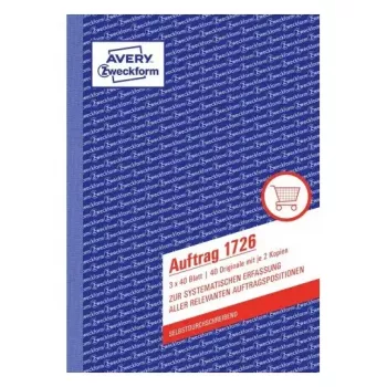 Formulario/cuaderno de contabilidad AVERY 1726 A5 40 páginas