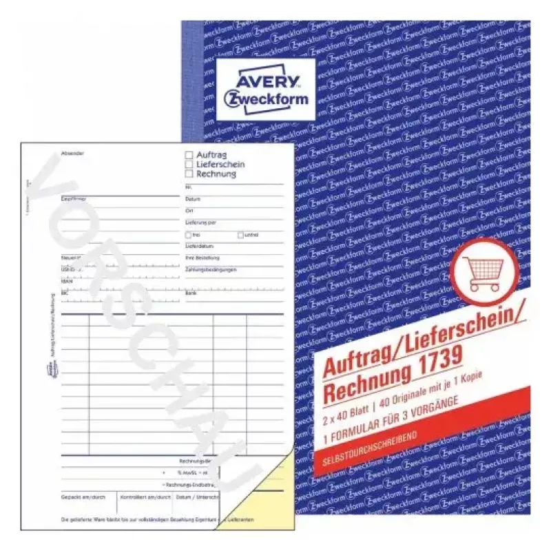 Formulario comercial Avery 1739