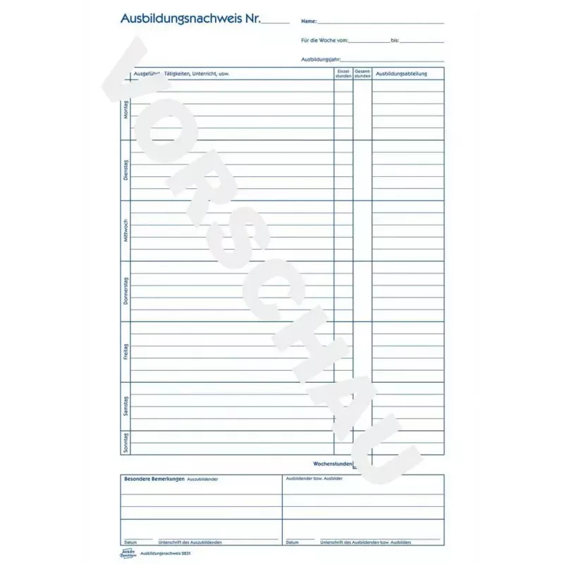 Avery Zweckform 2831 cuaderno de registro de formación, A4, 28 hojas
