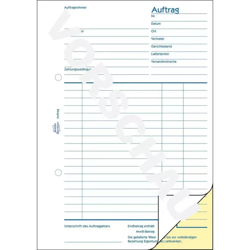 Libro de formularios de contabilidad AVERY 1721-5 A5 40 páginas