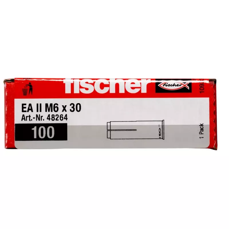Anclaje Fischer EA II M6 100 unidades 30 mm