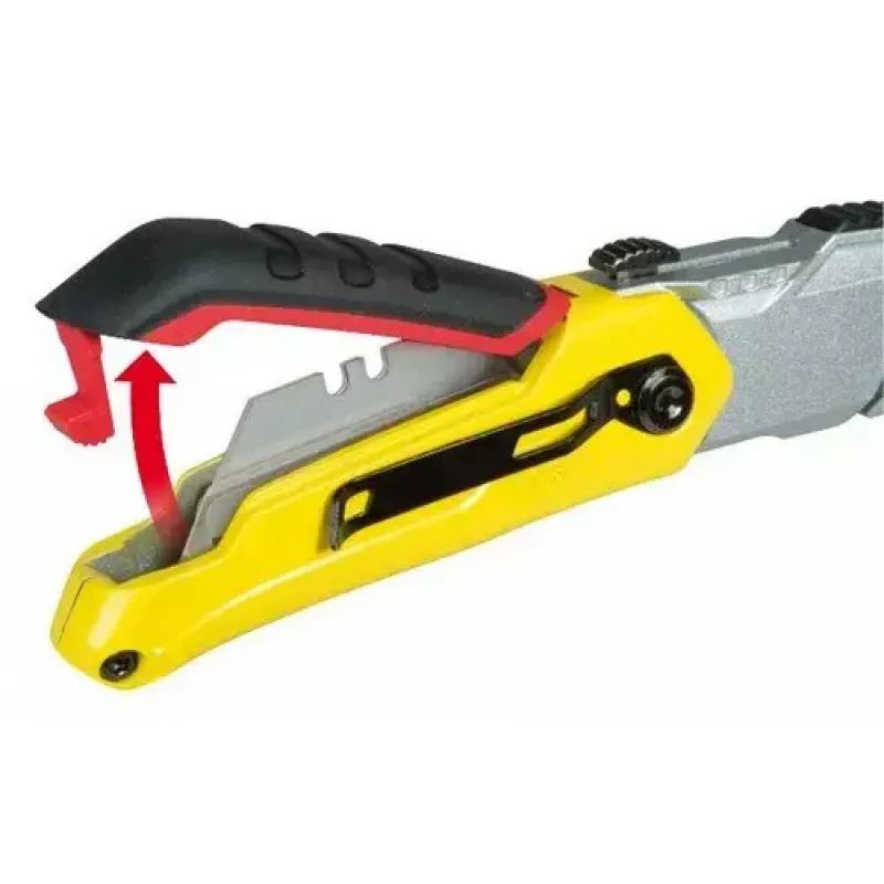 Cúter Stanley 0-10-825 negro metálico amarillo 14 cm hoja
