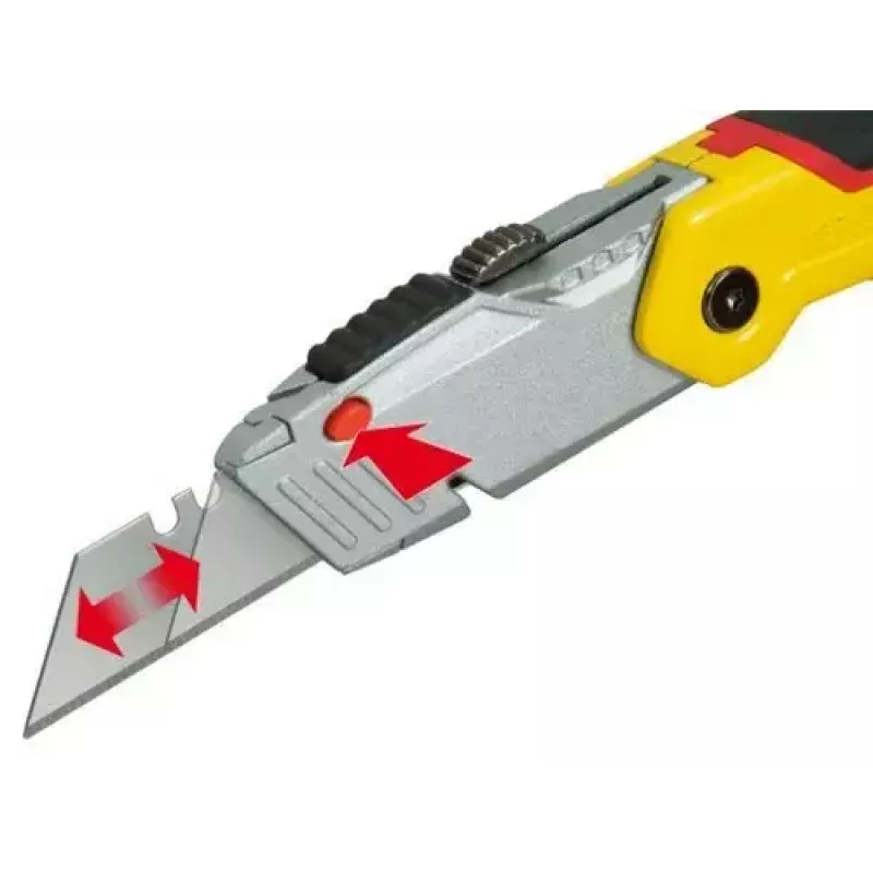 Cúter Stanley 0-10-825 negro metálico amarillo 14 cm hoja