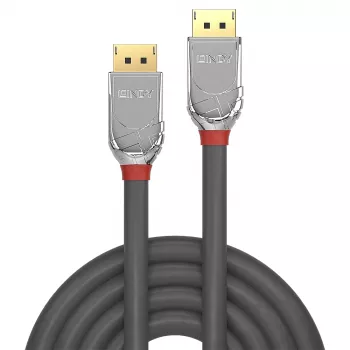 Cable DisplayPort 1.4 Lindy 0,5 m, Cromo Line, 0,5 m, DisplayPort, DisplayPort, conector macho, conector macho, 4096 x 2160 píxeles