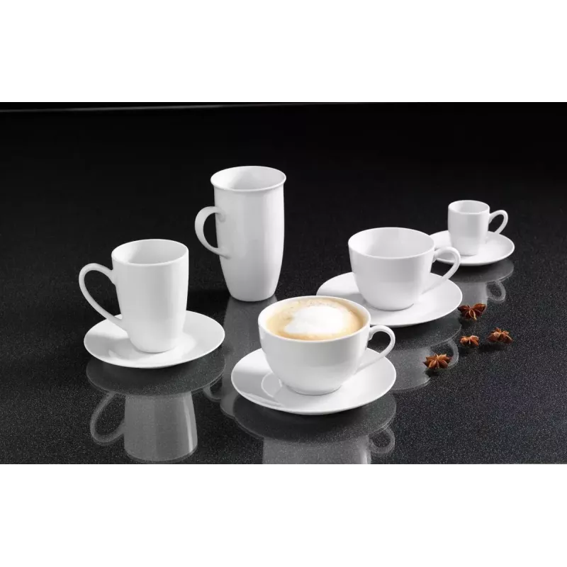 Ritzenhoff & Breker Snap BIANCO taza de capuchino de porcelana 0,3 L, juego de 4