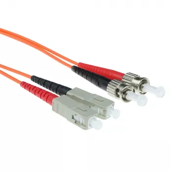 Cable de fibra óptica ACT 15 metros LSZH multimodo 50/125 OM2 dúplex con conectores SC y ST