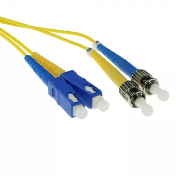 Cable de fibra óptica ACT 20 metros LSZH monomodo 9/125 OS2 dúplex con conectores SC y ST