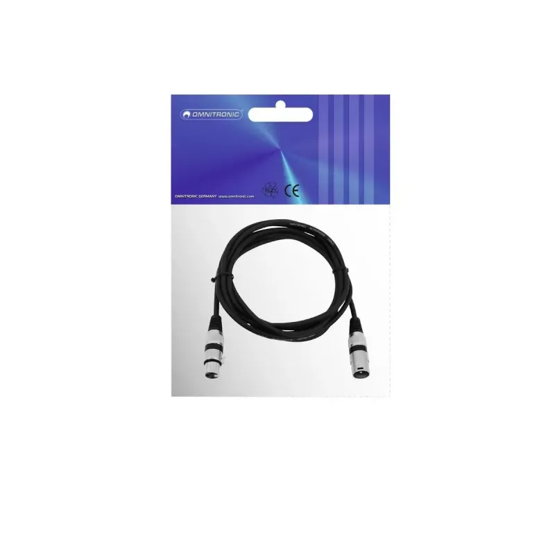 Cable de audio XLR 3 pines Omnitronic 3022047N 3 m Negro