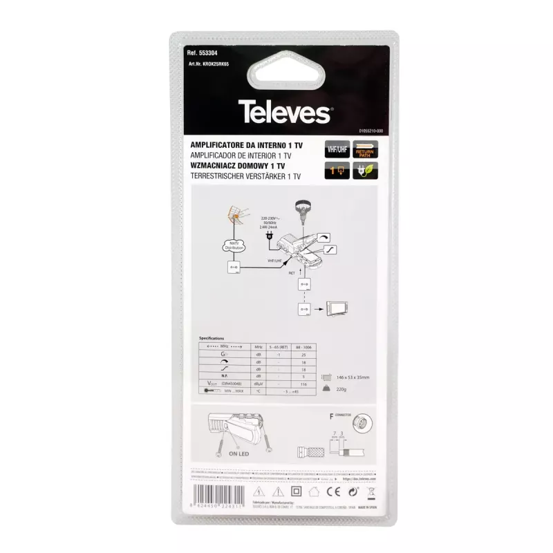 Amplificador de señal de TV Televes 553304