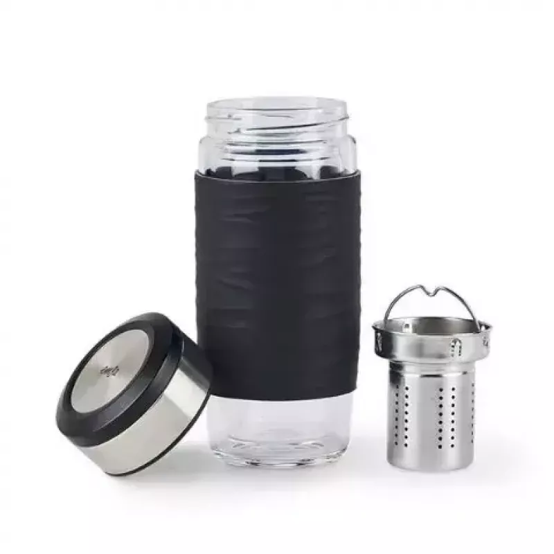 EMSA N20803 taza de té, 420 ml, negro, con filtro