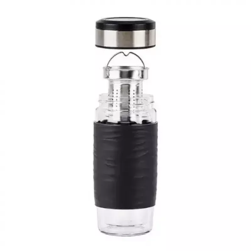 EMSA N20803 taza de té, 420 ml, negro, con filtro