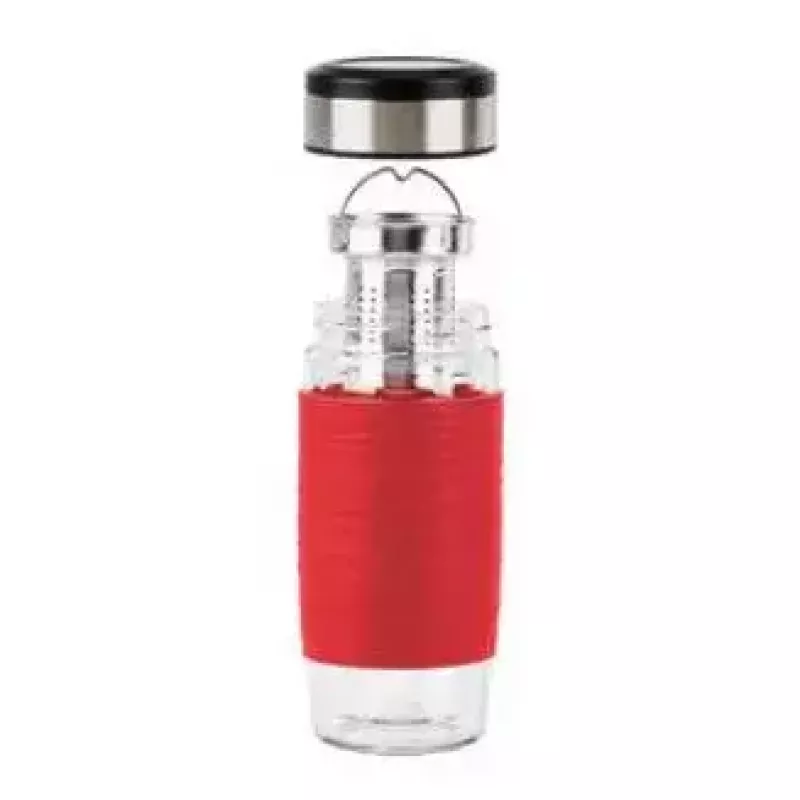 Emsa TEA MUG taza aislante con filtro 2 en 1, 420 ml, rojo