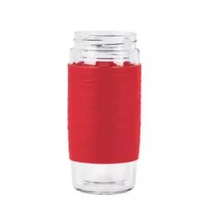 Emsa TEA MUG taza aislante con filtro 2 en 1, 420 ml, rojo