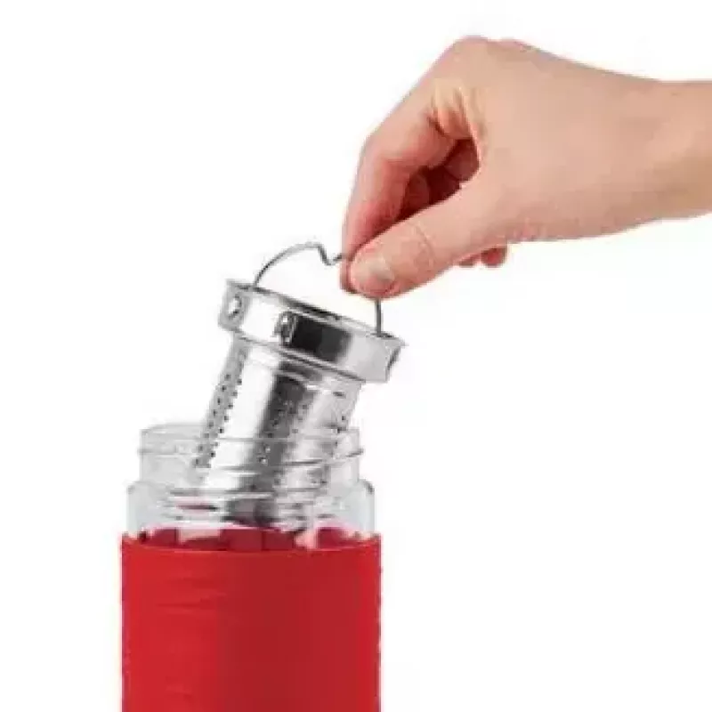 Emsa TEA MUG taza aislante con filtro 2 en 1, 420 ml, rojo