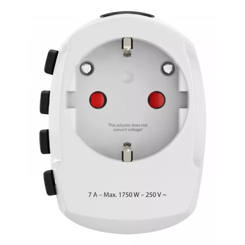 Hama World Travel Pro Adaptador de viaje universal tipo F Blanco