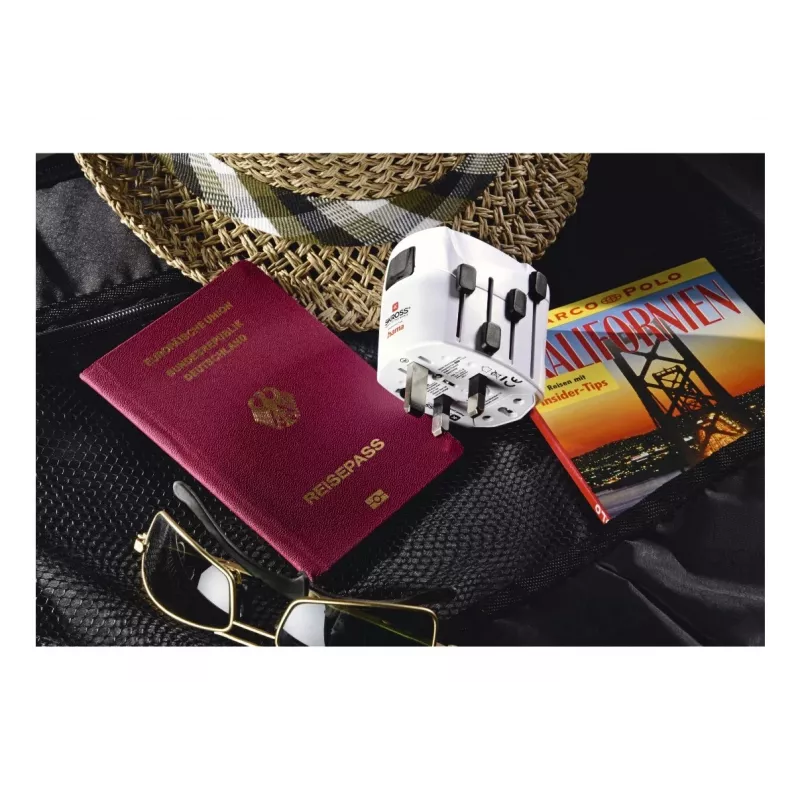 Hama World Travel Pro Adaptador de viaje universal tipo F Blanco