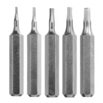 Juego de puntas para destornillador KWB 128440 — 5 uds., puntas hexagonales (imperial), tamaños métricos 0,7, 0,9, 1,3, 1,5, 2 mm, 28 mm de longitud