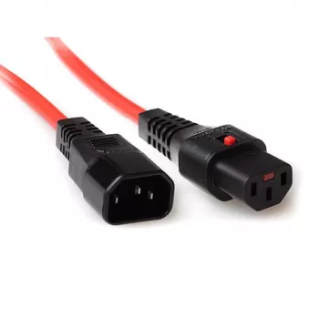 ACT cable de alimentación C13 IEC Lock C14 rojo 3 m PC1387 230V 10A