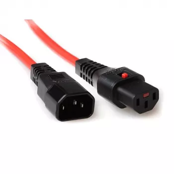 ACT cable de alimentación C13 IEC Lock C14 rojo 1,5 m 10 A 230 V
