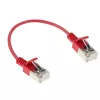 ACT rojo 0,15 m LSZH U/FTP CAT6A cable de conexión slimline para centro de datos con protección de bloqueo y conectores macho RJ45
