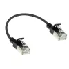 ACT negro 0,15 metros LSZH U/FTP CAT6A cable de conexión slimline para centro de datos sin lengüeta de retención con conectores macho RJ45