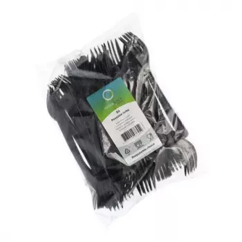 Tenedor desechable Papstar 96435 polipropileno negro 50 uds.