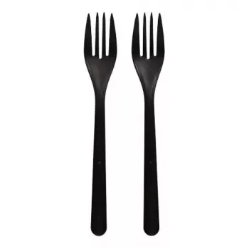 Tenedor desechable Papstar 96435 polipropileno negro 50 uds.