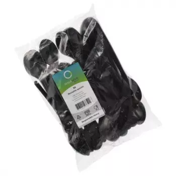 Cuchara de sopa desechable Papstar 96437 polipropileno negro 50 uds.