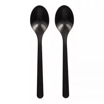 Cuchara de sopa desechable Papstar 96437 polipropileno negro 50 uds.
