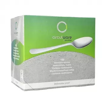 Cuchara de sopa desechable Papstar 96464 polipropileno blanco 100 uds.