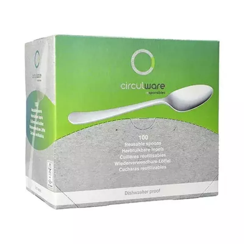 Cuchara de sopa desechable Papstar 96464 polipropileno blanco 100 uds.