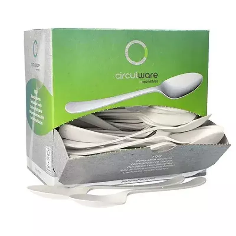 Cuchara de sopa desechable Papstar 96464 polipropileno blanco 100 uds.