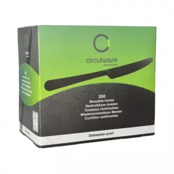 Cuchillo desechable Papstar 96527 negro polipropileno 197 mm 200 uds.