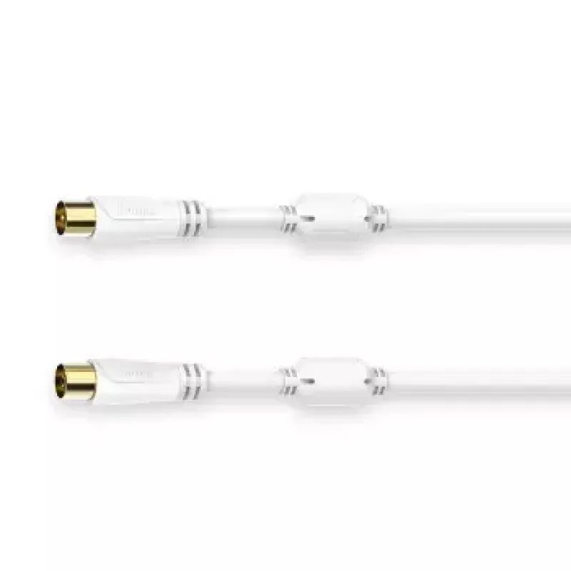 Cable coaxial Hama 00205247 3 m blanco conector coaxial macho
