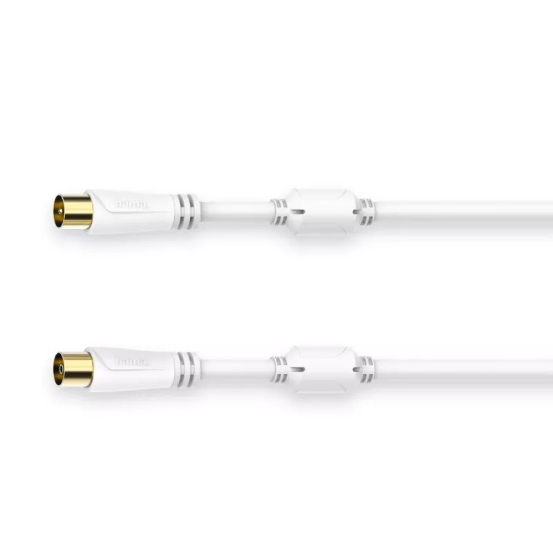 Cable coaxial Hama 00205246 1,5 m blanco conector coaxial macho