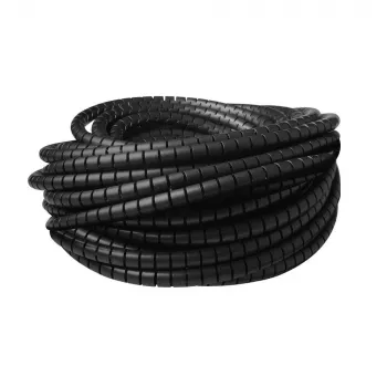ACT enrollador de cable espiral de 25 mm, 20 metros de longitud, gestión de cables, negro, policloruro de vinilo (PVC)