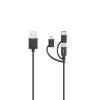 Hama 00200617 cable USB USB 2.0 0,75 m USB A USB C/Micro USB A/Lightning negro