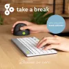 R-Go Tools teclado ergonómico R-Go Compact Break, teclado compacto con software de pausas, QWERTY (UK), Bluetooth, blanco