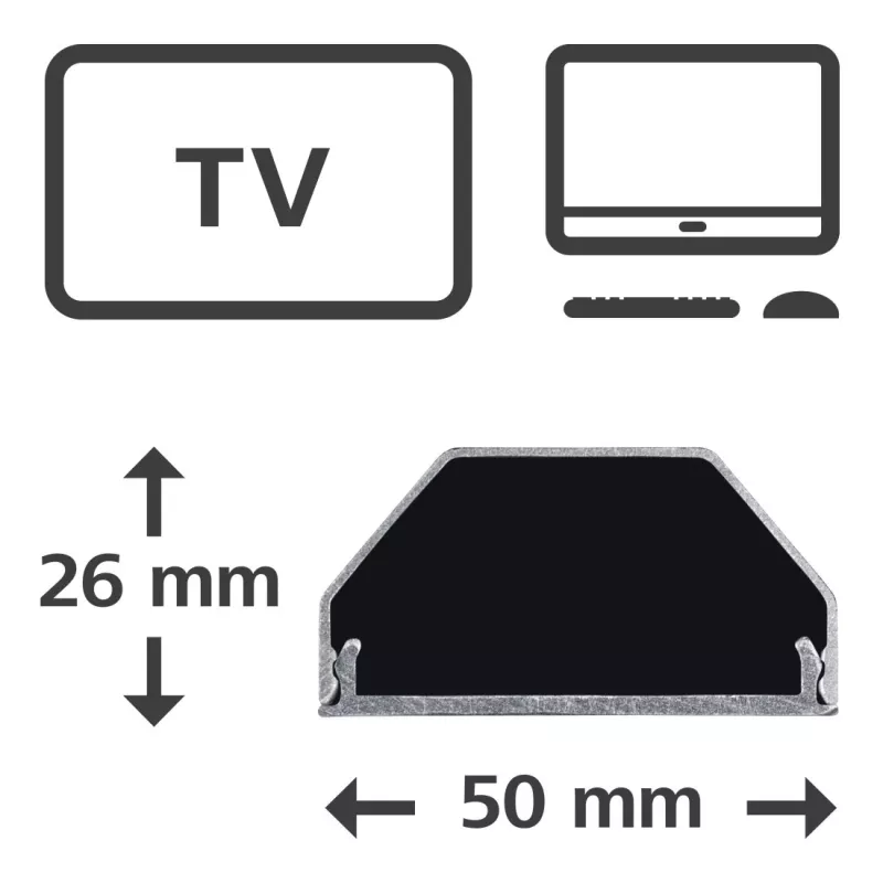 Hama 00220986 Organizador de cables Universal canaleta para cables Plata 1 unidad