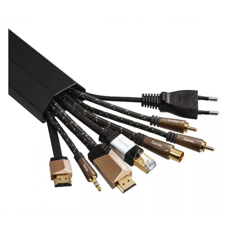 Hama 00220987 Organizador de cables Universal canaleta para cables Negro 1 unidad